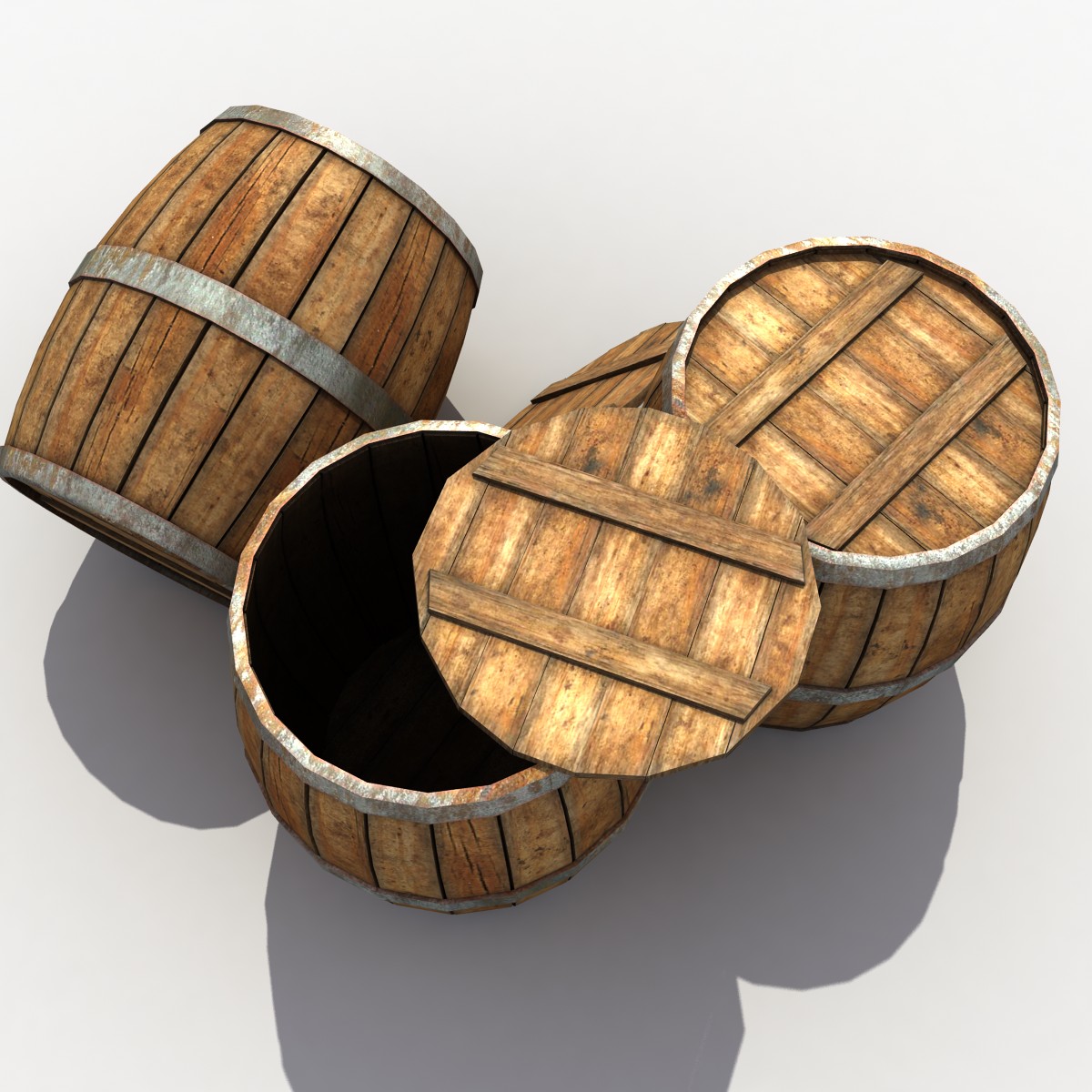 3D модель Деревянные бочки (Old Barrel)