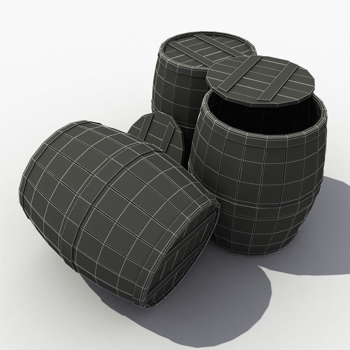 3D модель Деревянные бочки (Old Barrel)