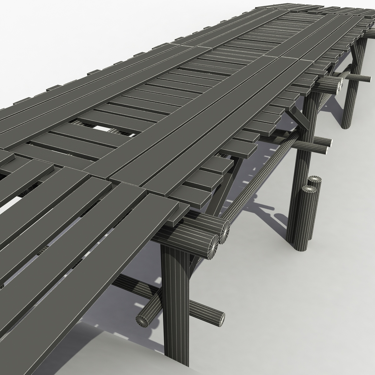 3D модель Деревянный мост