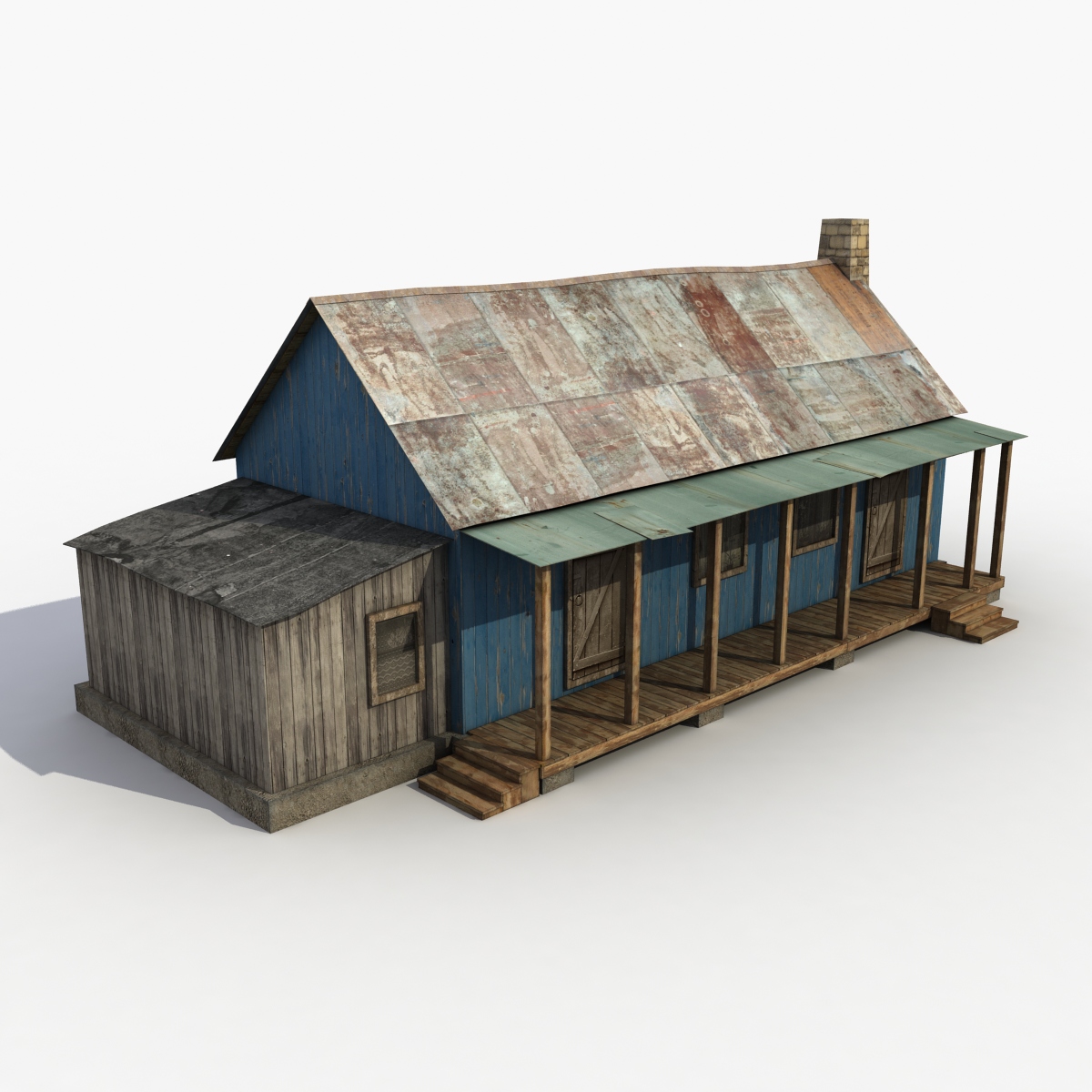 3D модель Старый деревянный дом (3D model Old Wooden House)