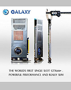 Galaxy представляет первую в мире однослотовую видеокарту GeForce GTX260+