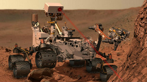 Датчик ветра расположен на мачте марсохода