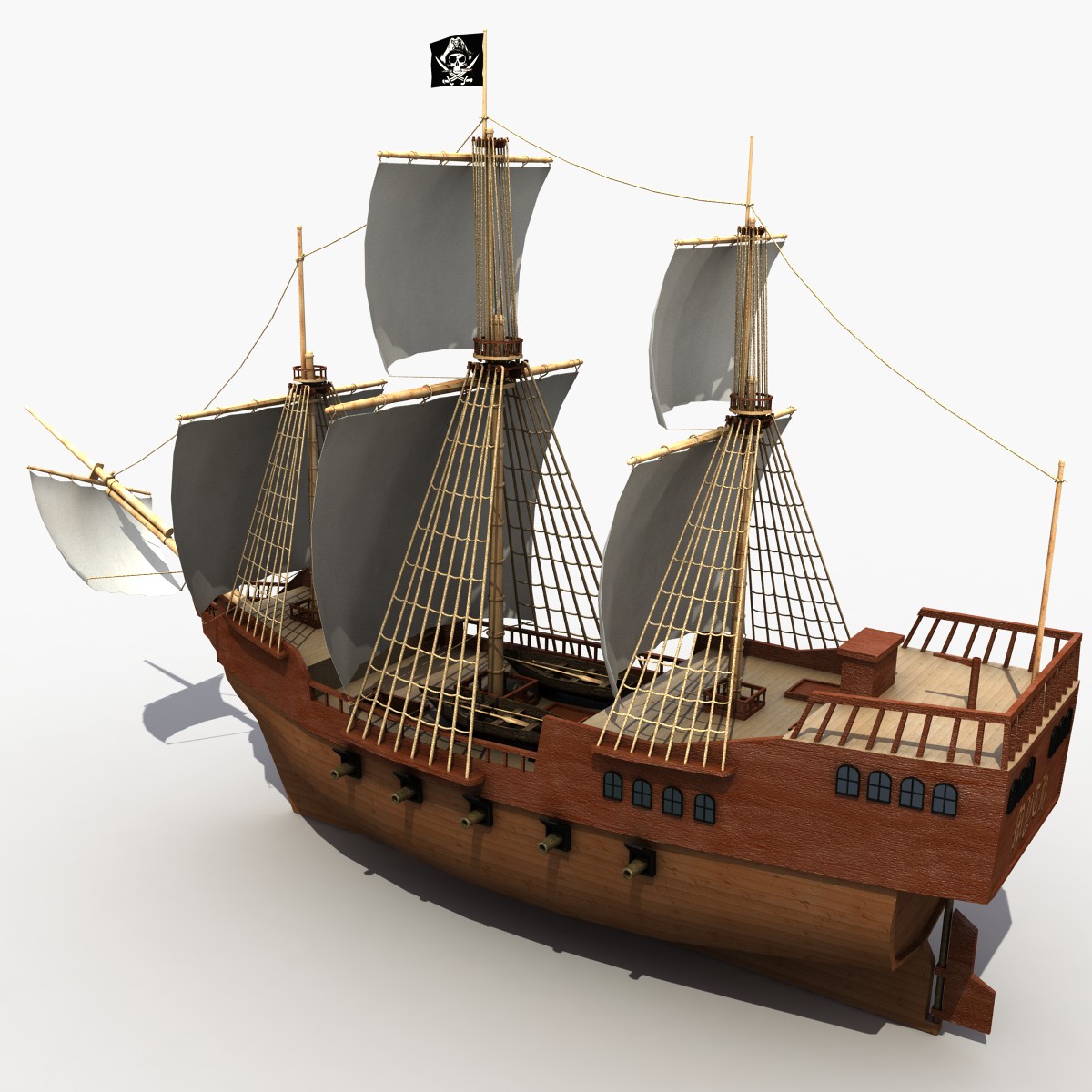 Пиратский корабль 3d модель высокого качества