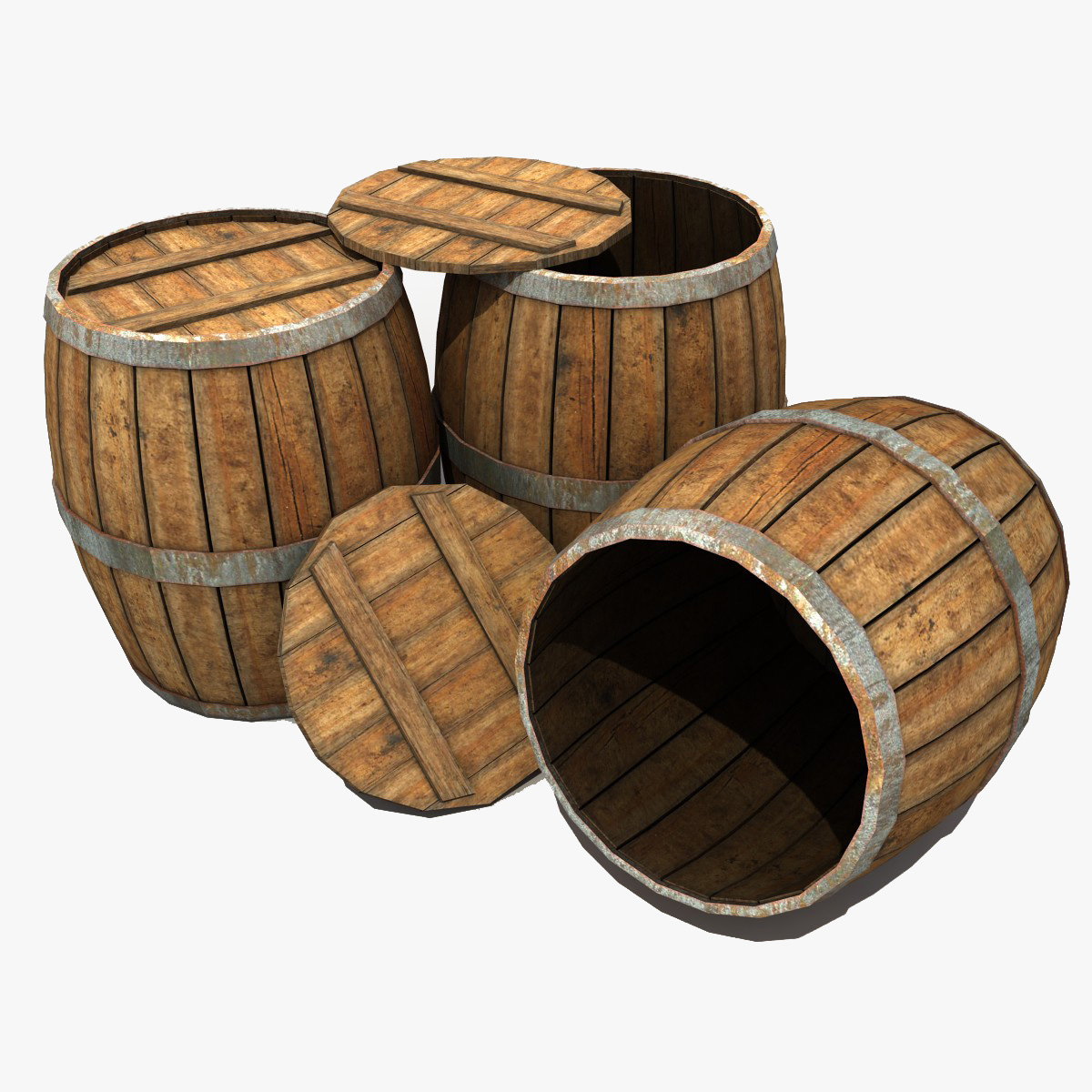 3D модель Деревянные бочки (Old Barrel)