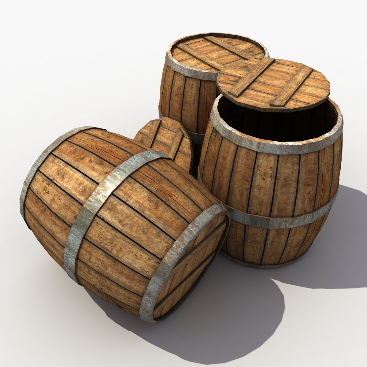 3D модель Деревянные бочки (Old Barrel)