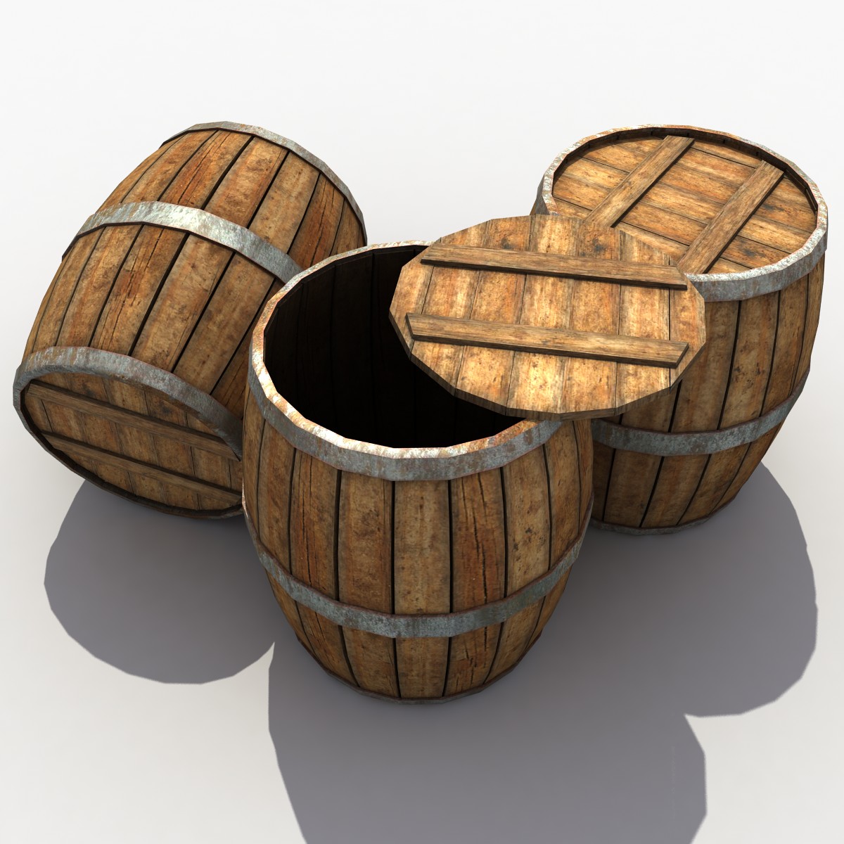 3D модель Деревянные бочки (Old Barrel)