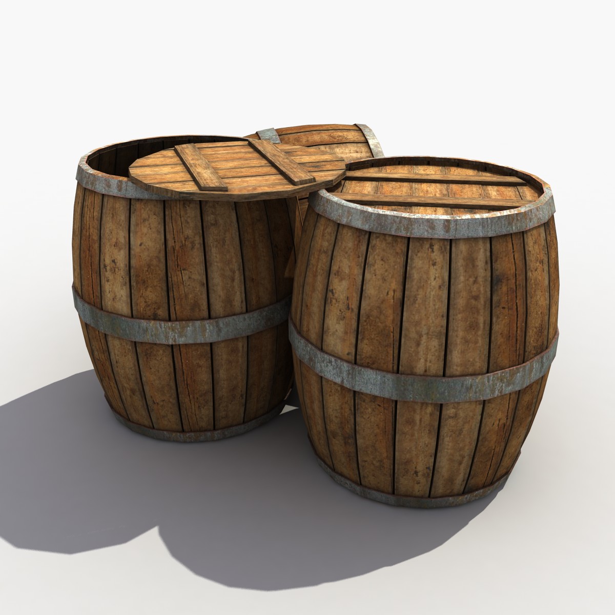 3D модель Деревянные бочки (Old Barrel)
