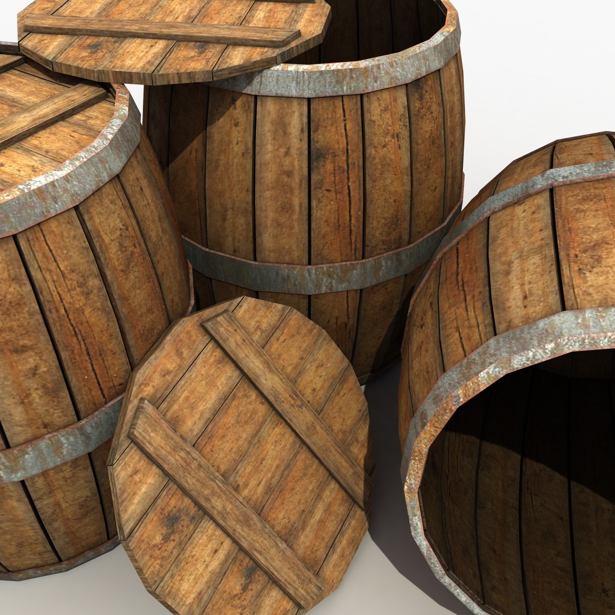 3D модель Деревянные бочки (Old Barrel)