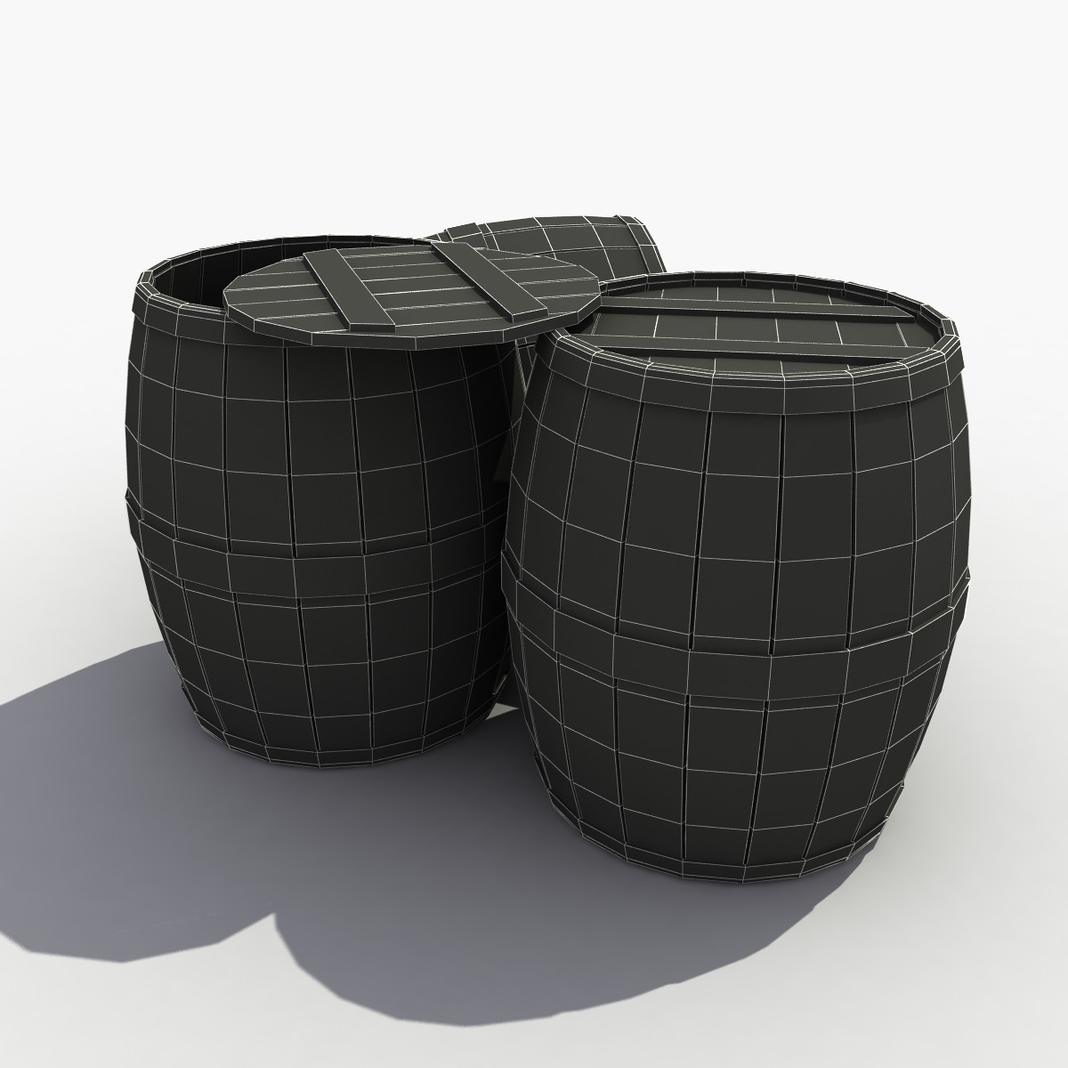 3D модель Деревянные бочки (Old Barrel)