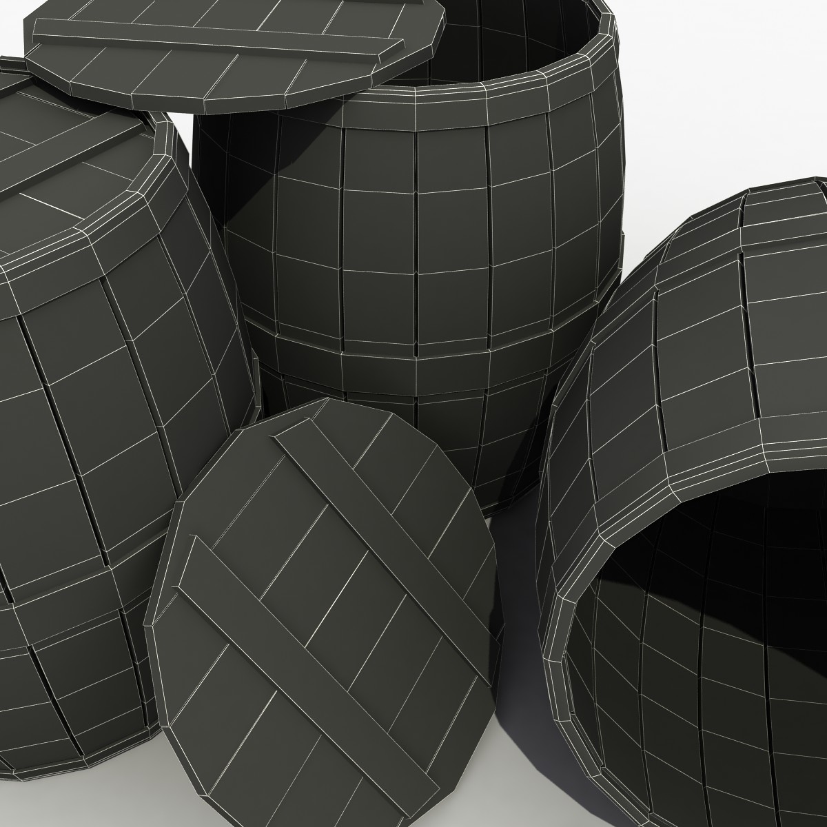 3D модель Деревянные бочки (Old Barrel)