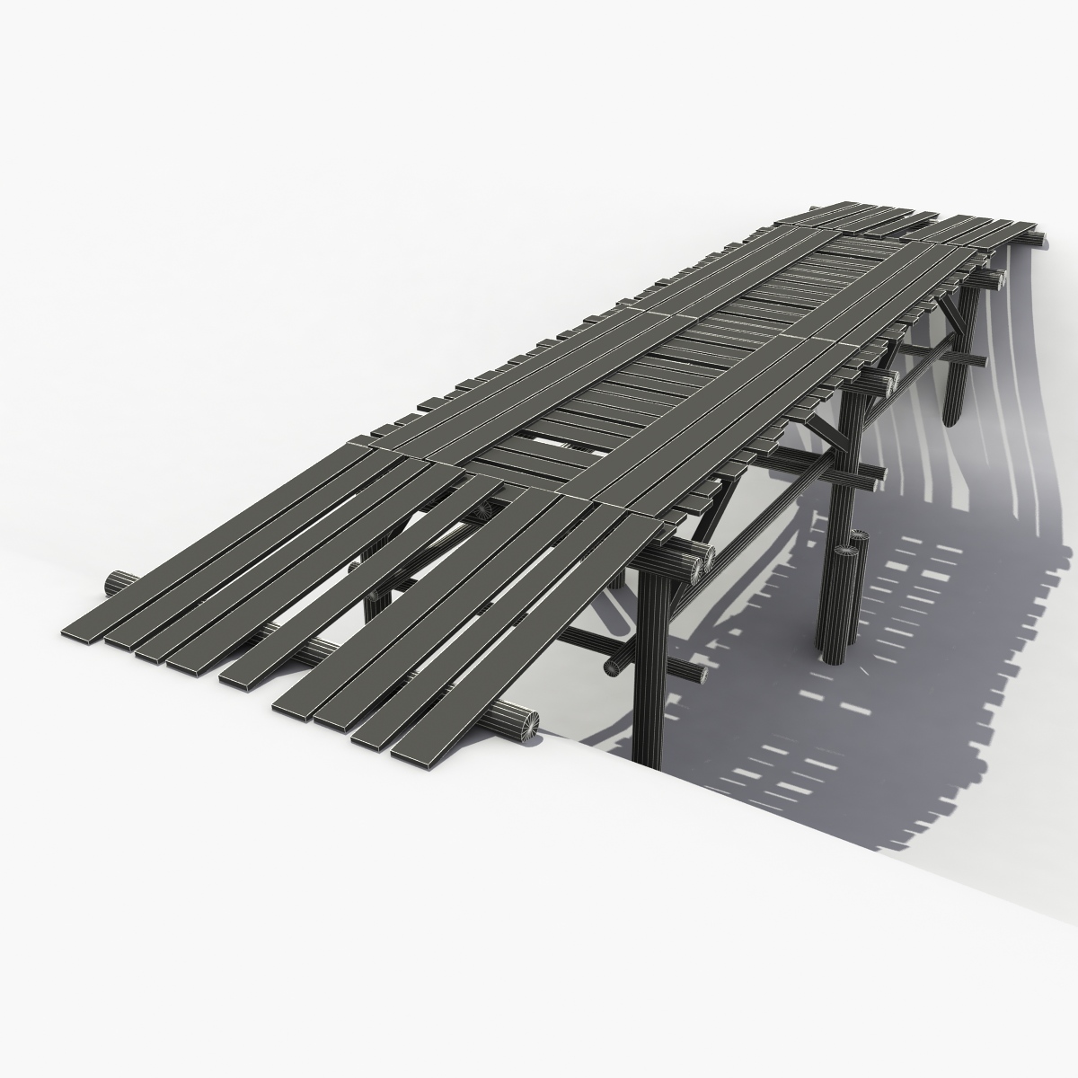 3D модель Деревянный мост