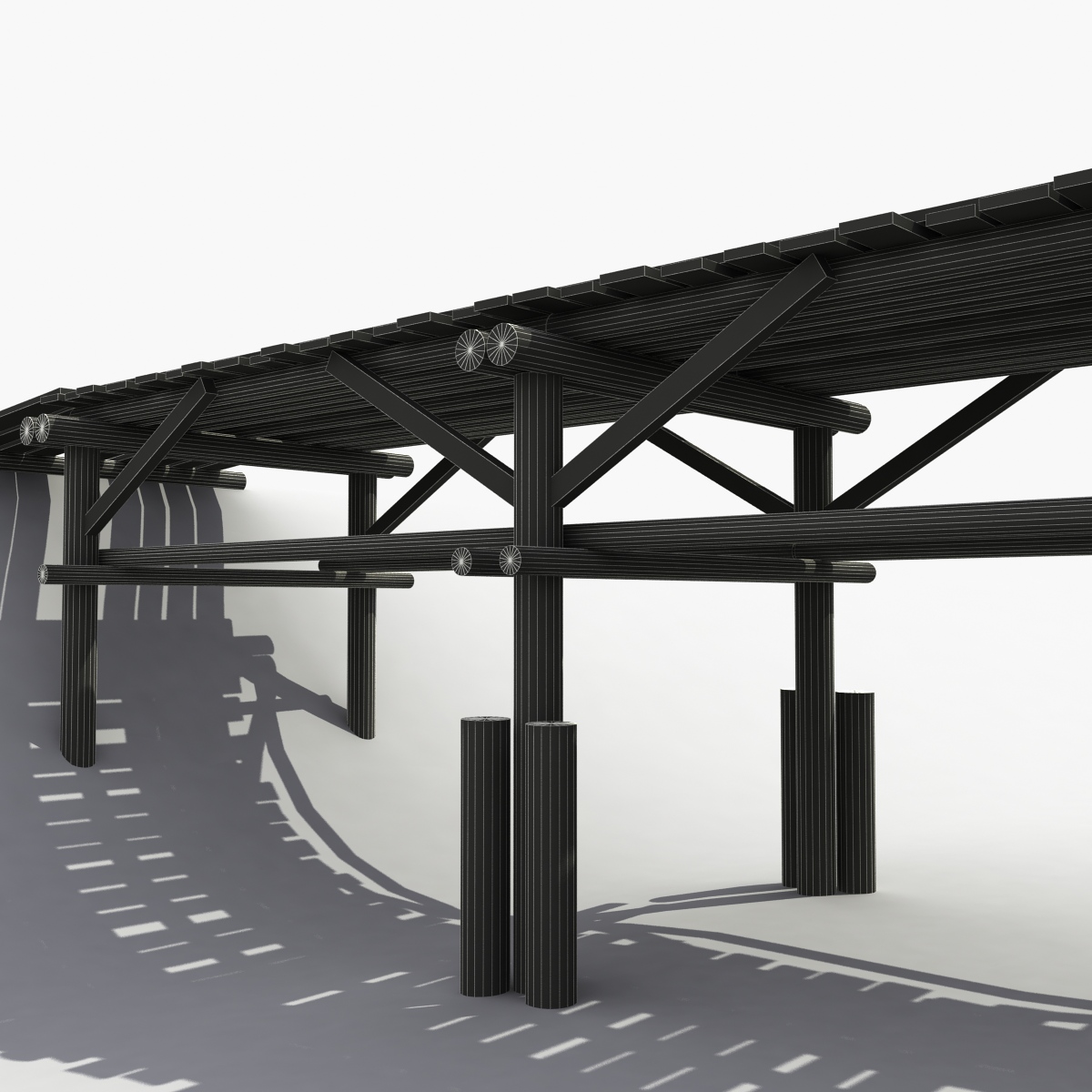 3D модель Деревянный мост