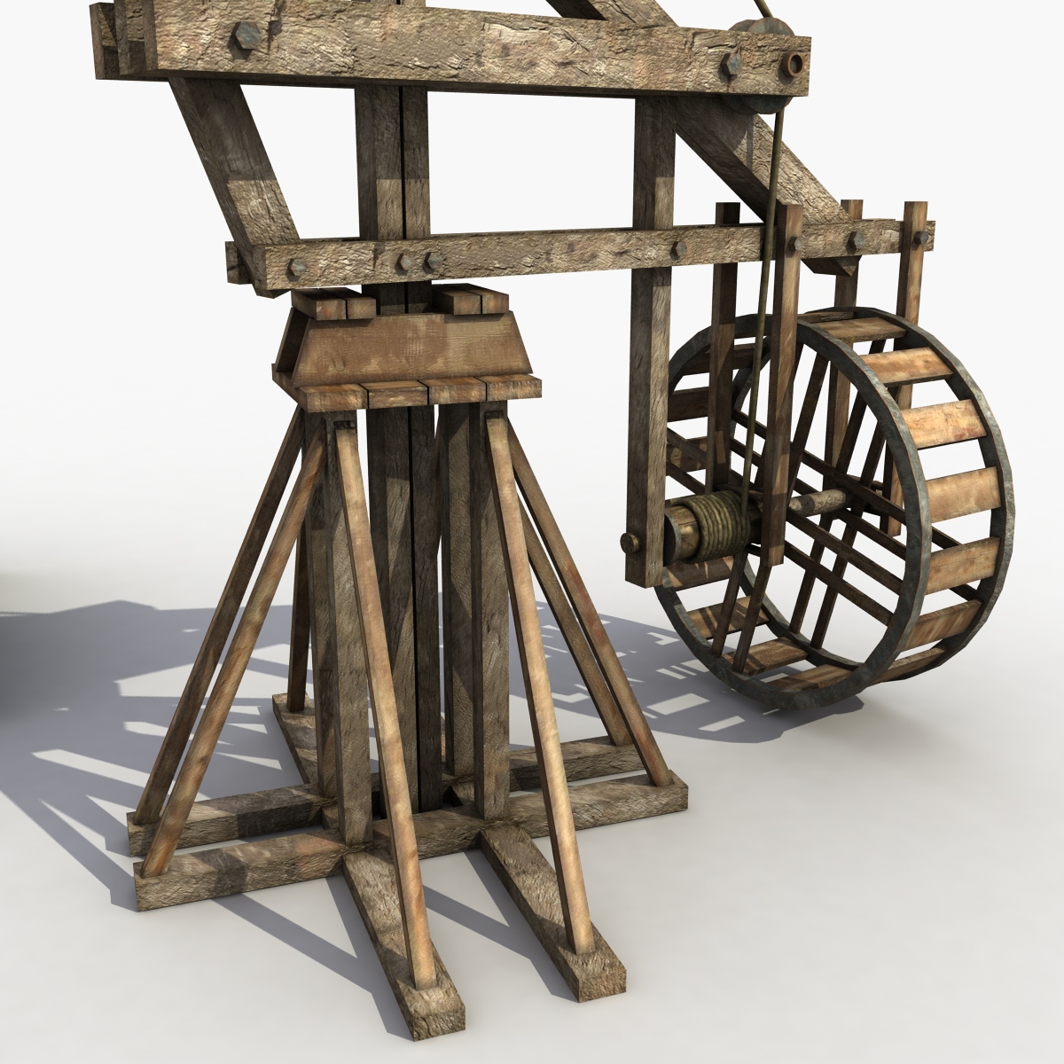 3D model wooden crane