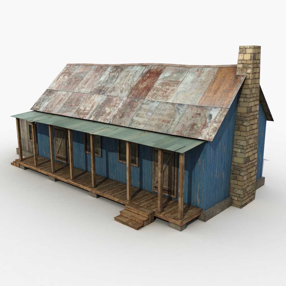 3D модель Старый деревянный дом (3D model Old Wooden House)