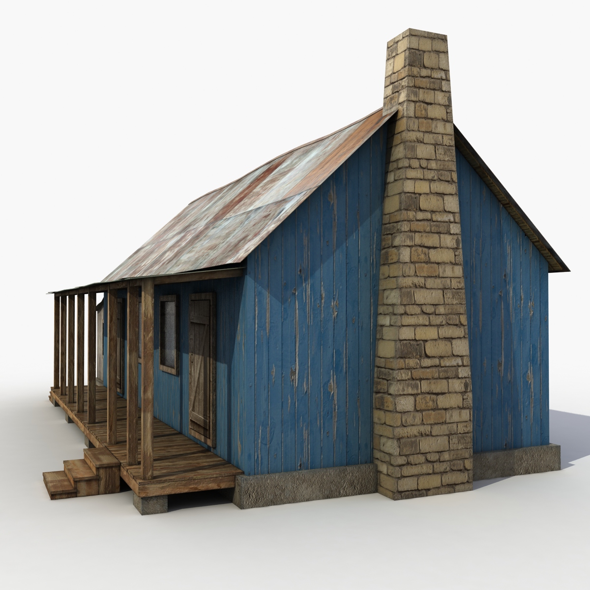 3D модель Старый деревянный дом (3D model Old Wooden House)