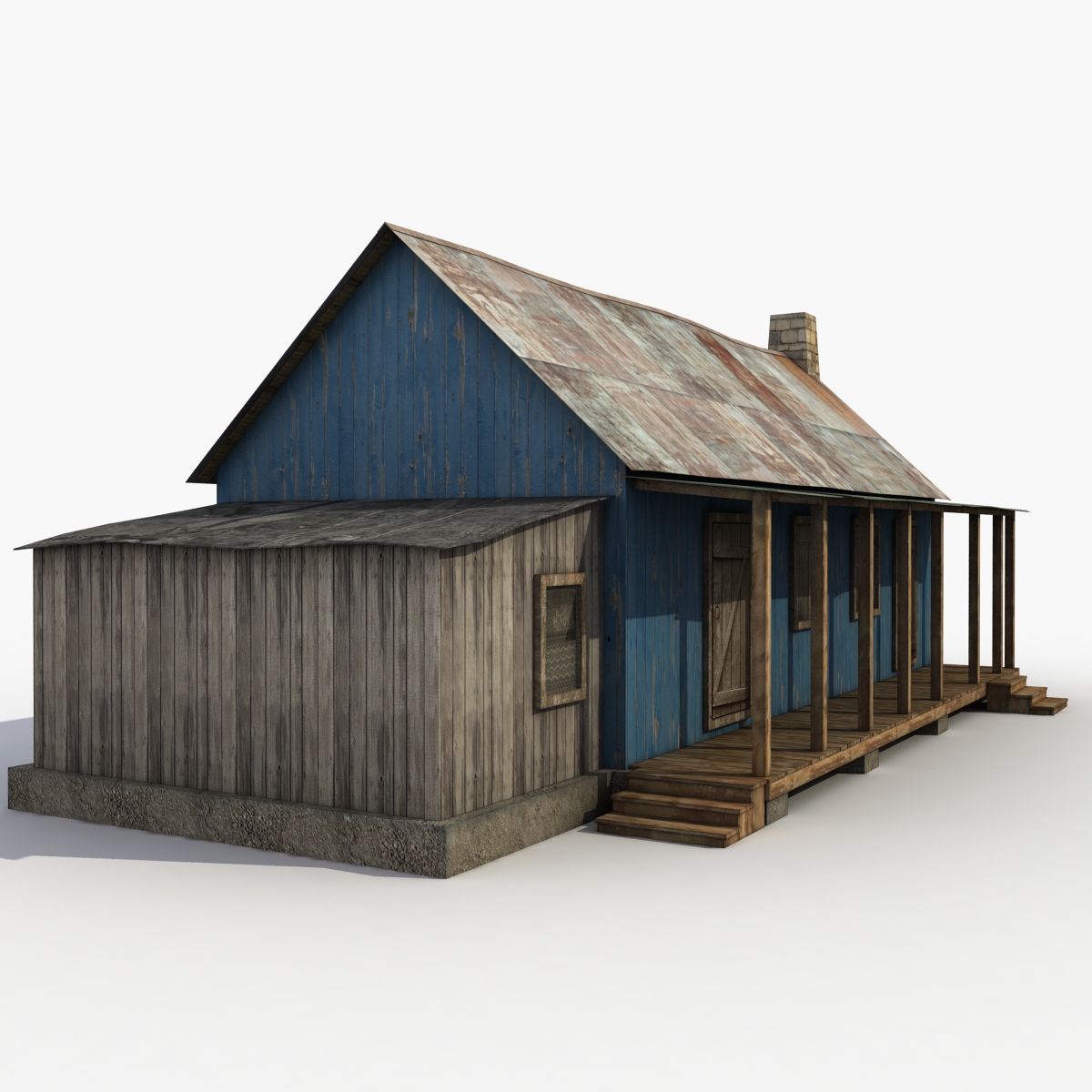 3D модель Старый деревянный дом (3D model Old Wooden House)