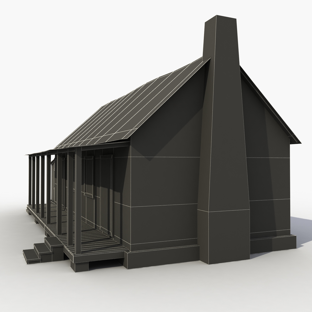 3D модель Старый деревянный дом (3D model Old Wooden House)