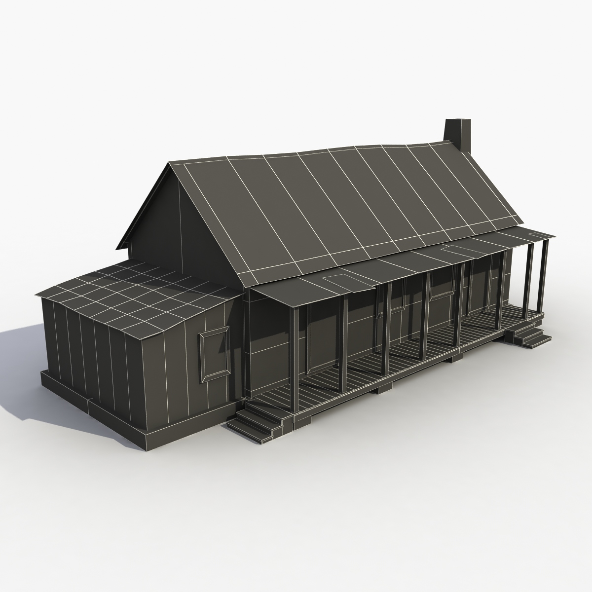 3D модель Старый деревянный дом (3D model Old Wooden House)