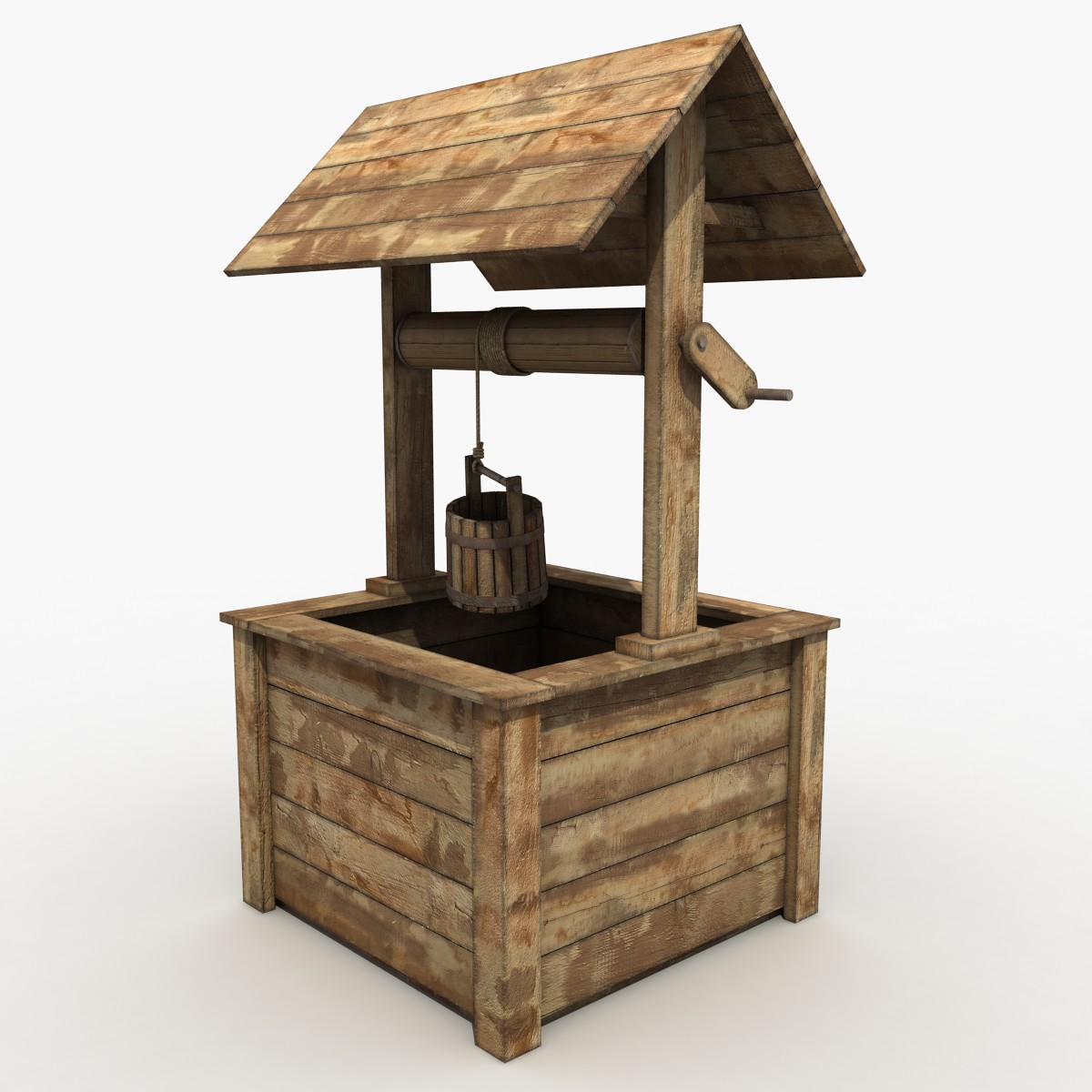 3d model wooden well (деревянный колодец)