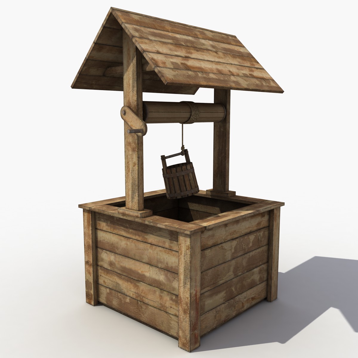 3d model wooden well (деревянный колодец)