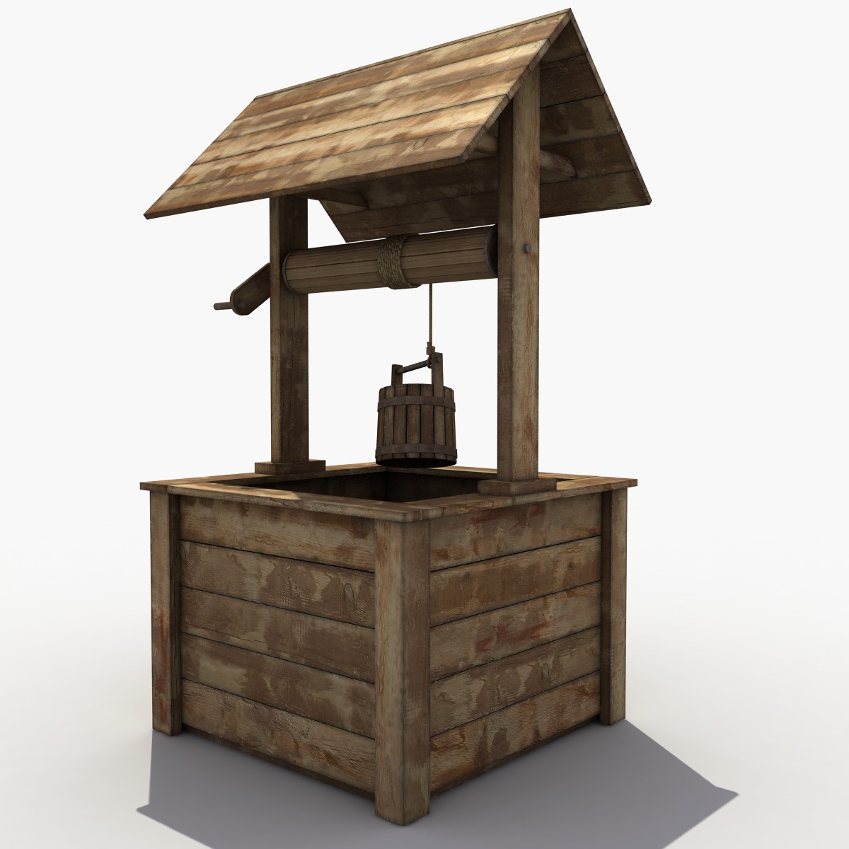 3d model wooden well (деревянный колодец)