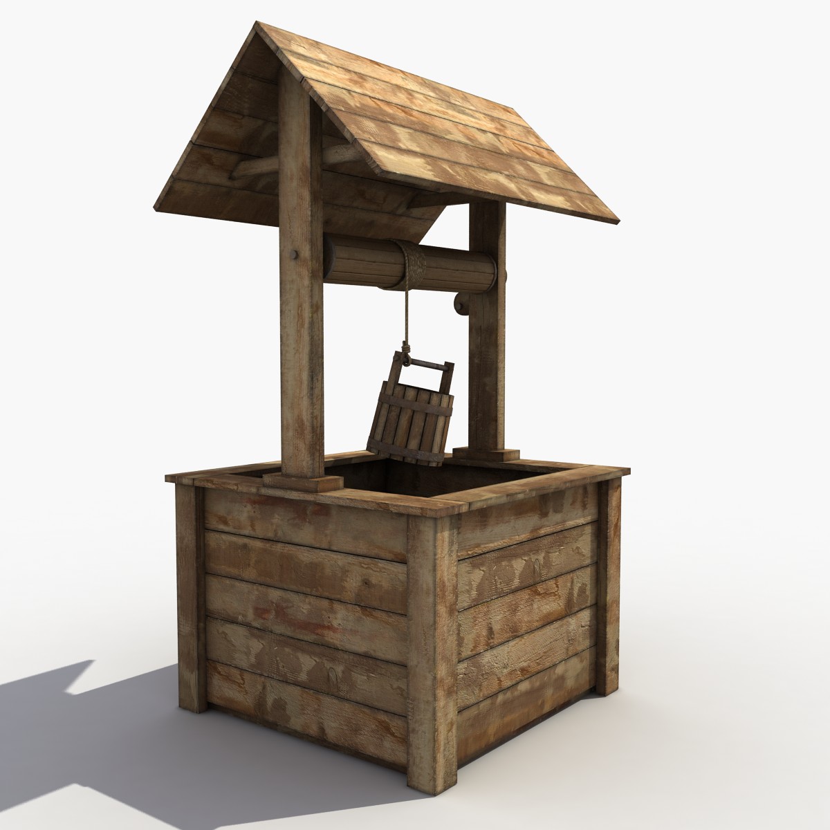 3d model wooden well (деревянный колодец)