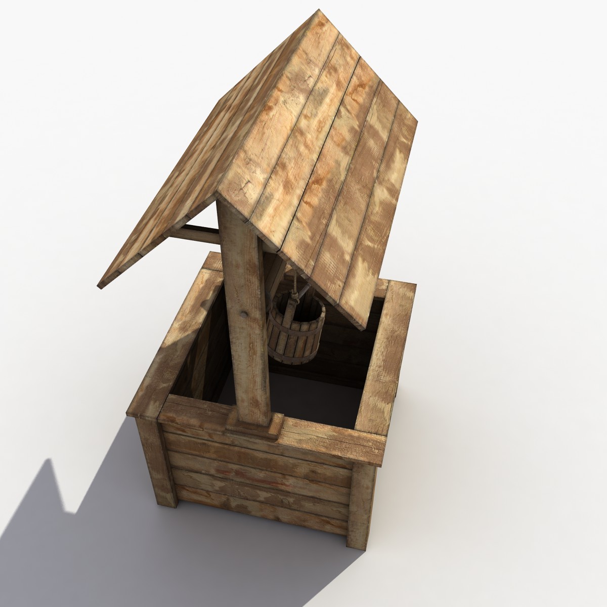 3d model wooden well (деревянный колодец)
