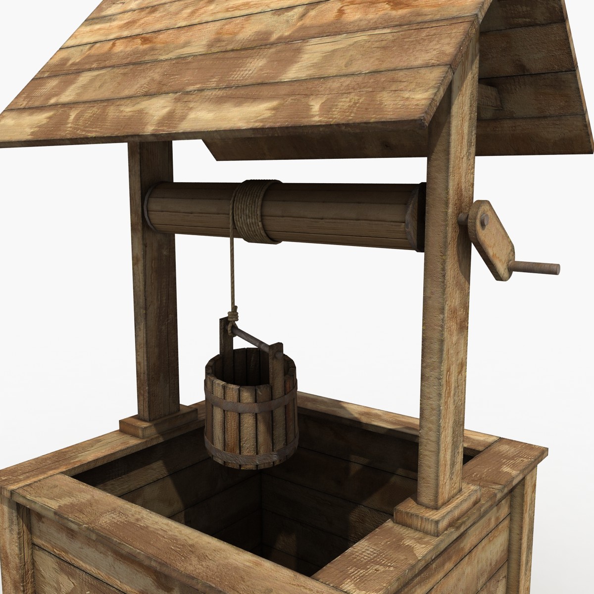 3d model wooden well (деревянный колодец)