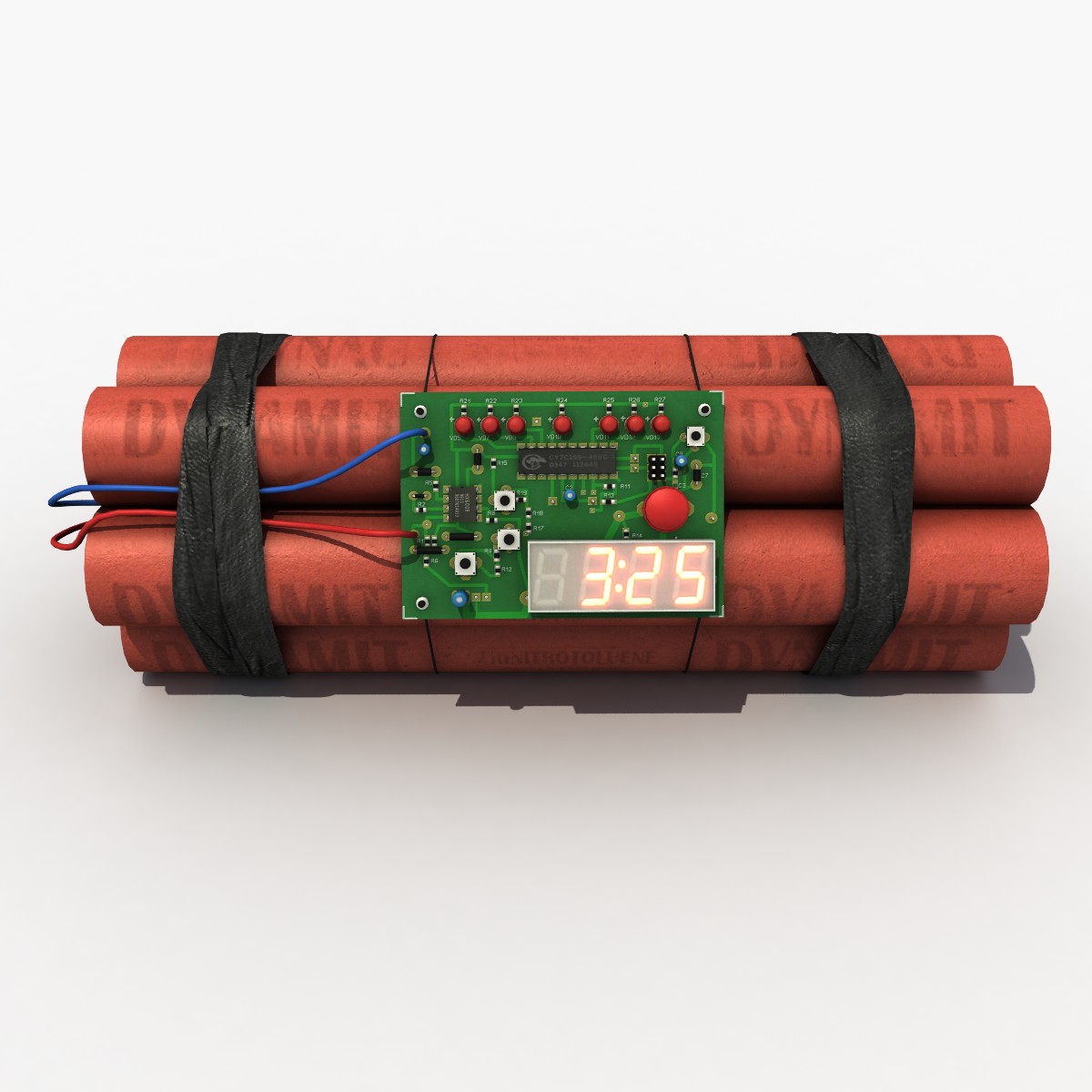3d model TNT Часовая бомба