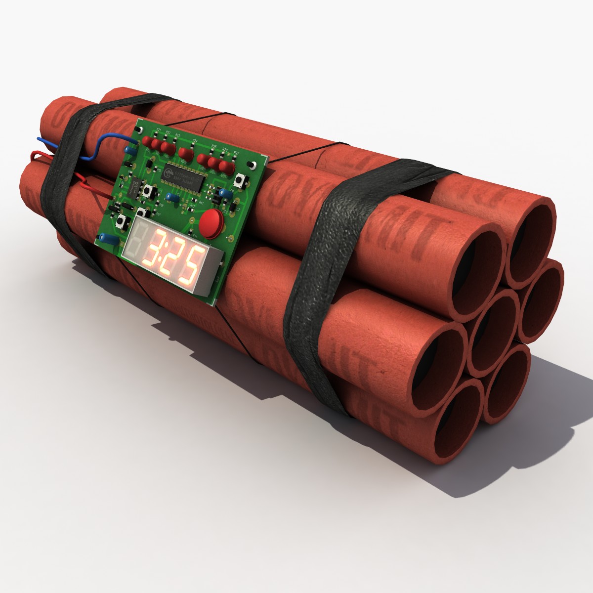 3d model TNT Часовая бомба