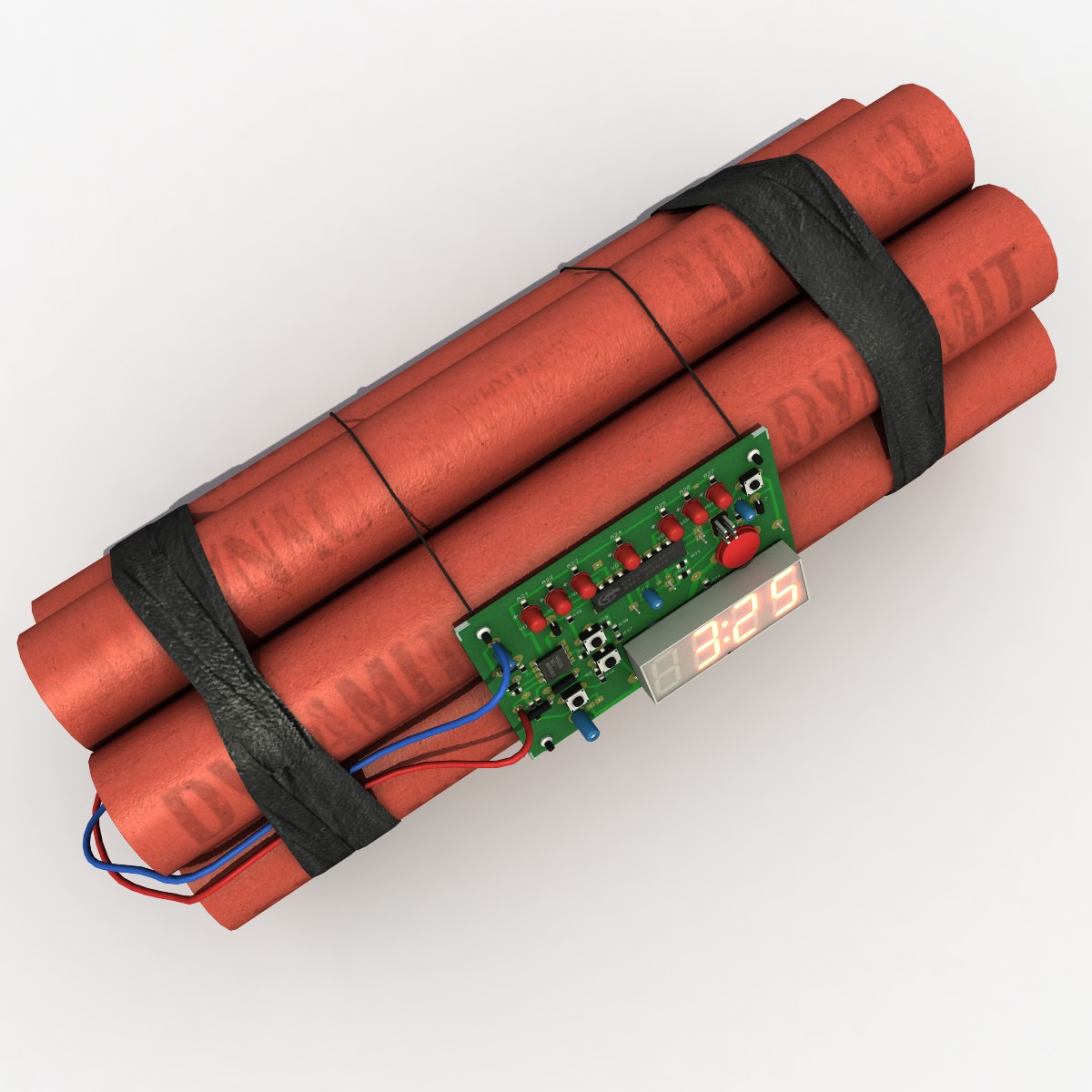 3d model TNT Часовая бомба